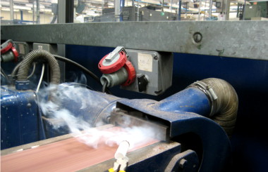 Artificial smoke is used to assess ventilation hood performance